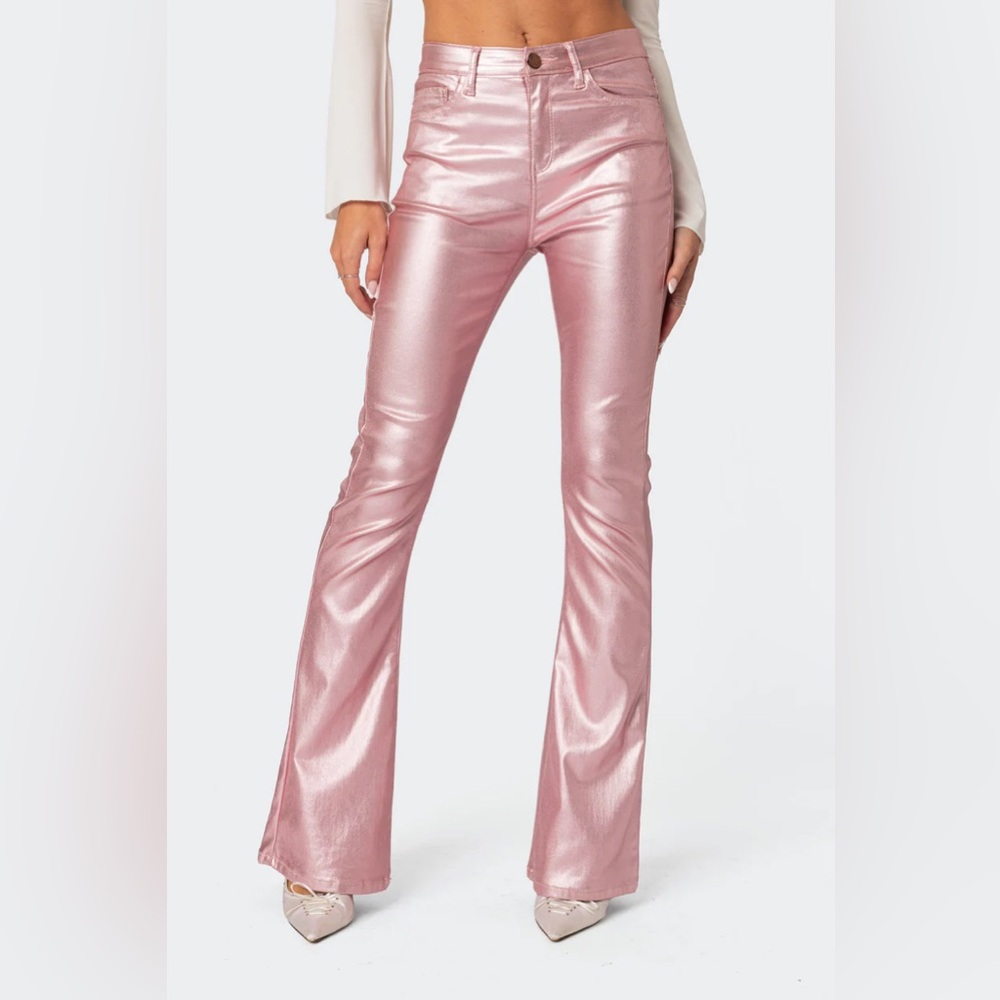 edikted Pink Leather Pants